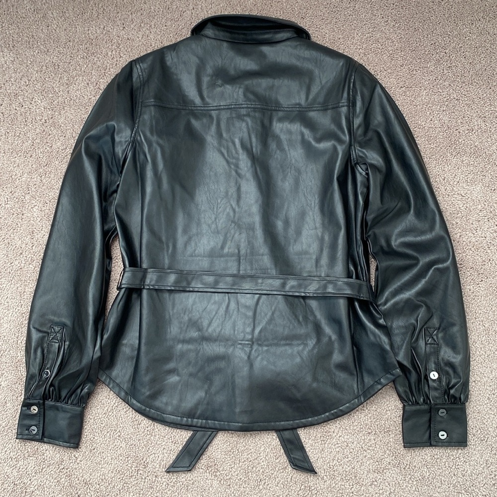 Paige Belize Faux Leather Shacket Size XS - Picture 12 of 16